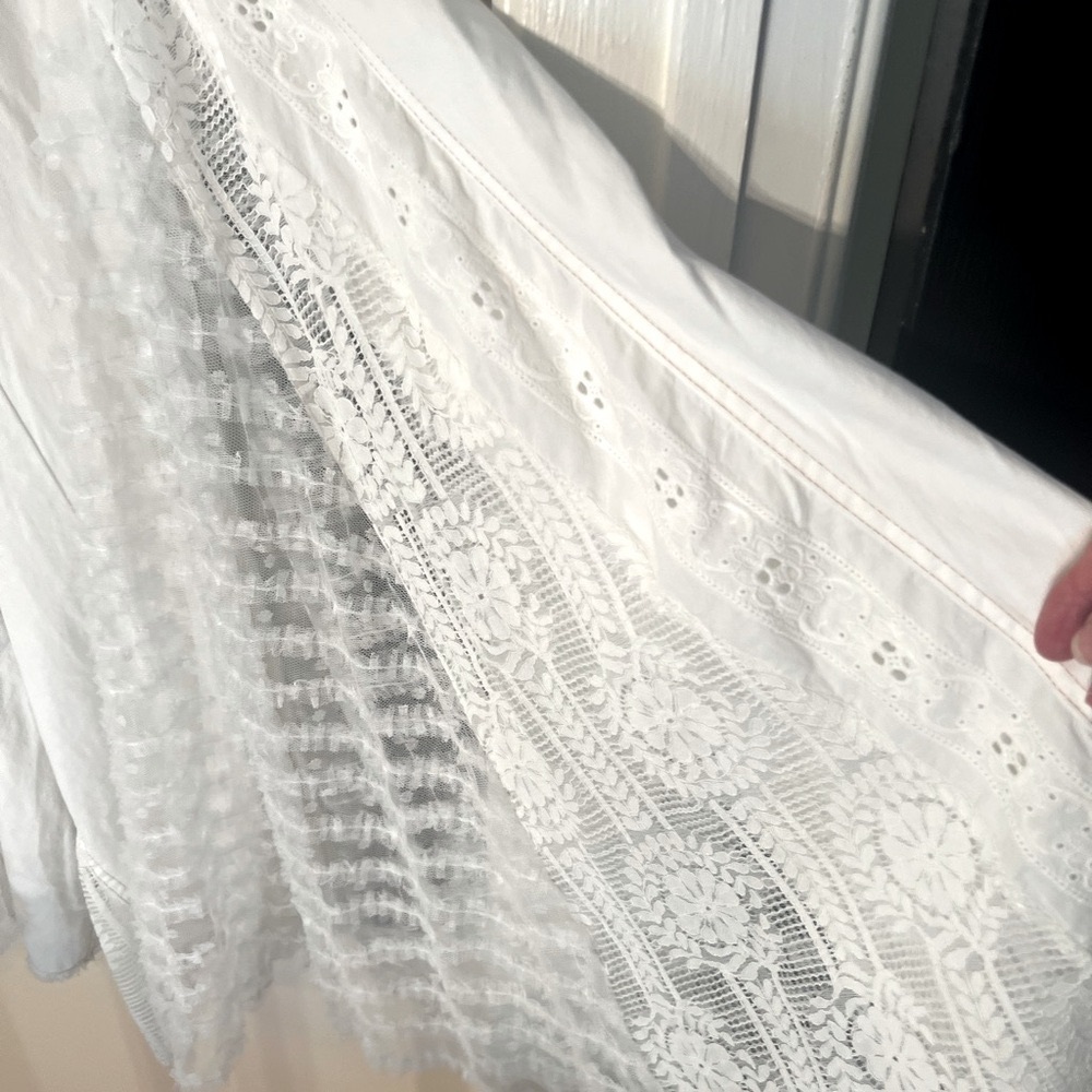 White Lace Detail Pants - Picture 3 of 9